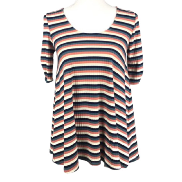 Anthropologie Puella Cosima Striped Ribbed Textured Tunic Top Women's Size XS - Picture 2 of 8
